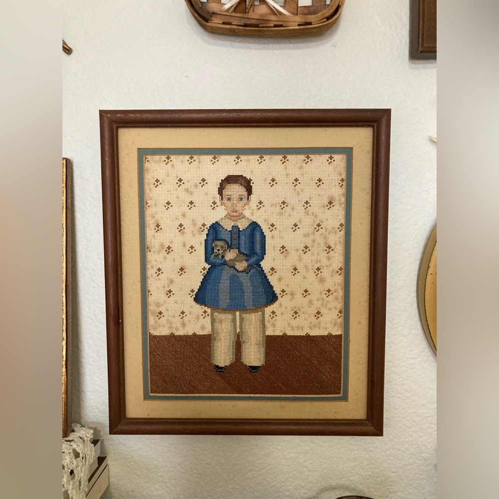 Framed Vintage Cross Stitch